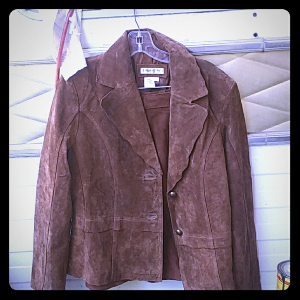 Brown leather jacket